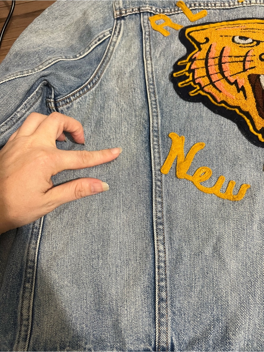 Rare Vintage Trucker Jean Denim Jacket Varsity State Champs Polo Ralph Lauren - Picture 15 of 16